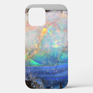 Coque iPhone 12 Faux opale gemme pierre minérale bling bohème hips