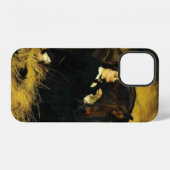 Coque iPhone 12 Femme et Cheval (Verso Horizontal)