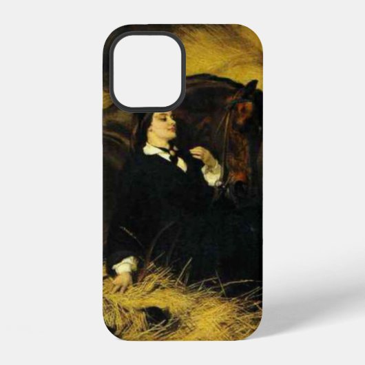 Coque iPhone 12 Femme et Cheval (Verso)