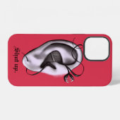 Coque iPhone 12 Fermez un art numérique bizarre avec l'oreille (Verso Horizontal)