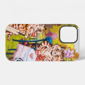 Coque iPhone 12 Fête de jardin pour chats (Verso Horizontal)