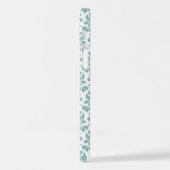 Coque iPhone 12 Feuille Damask Teal Pattern (Côté gauche)