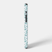 Coque iPhone 12 Feuille Damask Teal Pattern (Côté gauche)