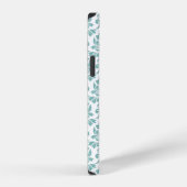 Coque iPhone 12 Feuille de Damas Motif sarcelle (sur mesure) (Côté droit)