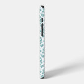 Coque iPhone 12 Feuille de Damas Motif sarcelle (sur mesure) (Côté gauche)