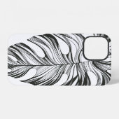 Coque iPhone 12 Feuille de Monstera : Élément naturel tropical. (Verso Horizontal)