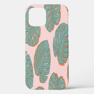 Coque iPhone 12 Feuille de Monstera : Motif Vintage tropical