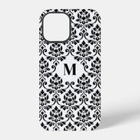 Feuille Motif Damask Noir (Sur mesure)