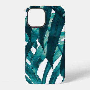 Coque iPhone 12 feuille tropicale,rayure de feuillage exotique sou
