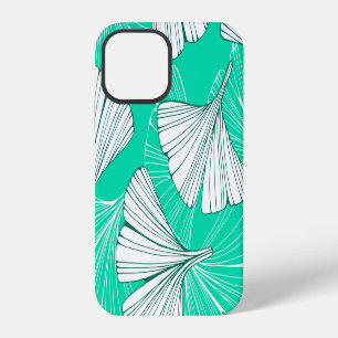 Coque iPhone 12 Feuilles de Ginkgo biloba, motif dessiné à la main