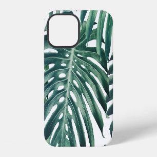 Coque iPhone 12 Feuilles de la jungle tropicale Arrière - plan flo