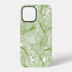 Coque iPhone 12 Feuilles Monstera, design floral sans soudure.