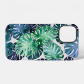 Coque iPhone 12 Feuilles tropicales de Monstera (Verso Horizontal)