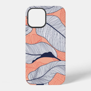 Coque iPhone 12 Feuilles tropicales, feuilles de jungle sans coutu