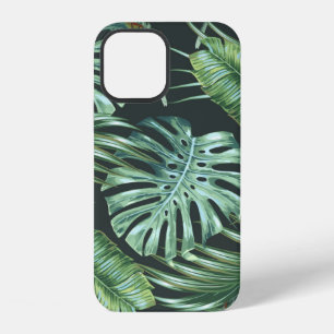 Coque iPhone 12 Feuilles tropicaux, monstère, feuille de bananier,