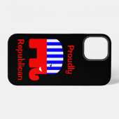 Coque iPhone 12 Fièrement républicain (Verso Horizontal)