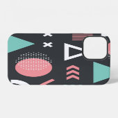 Coque iPhone 12 Figures géométriques vintage : conception transpar (Verso Horizontal)
