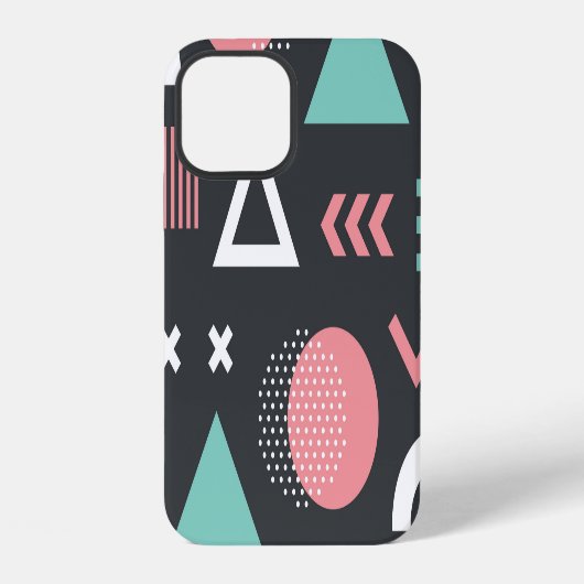 Coque iPhone 12 Figures géométriques vintage : conception transpar (Verso)