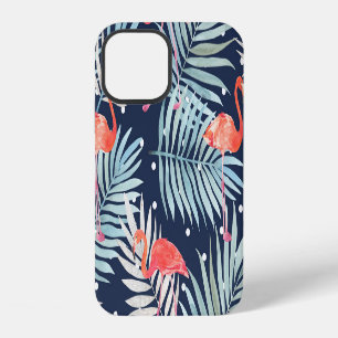 Coque iPhone 12 Flamant rose Aquarelle : Pink Tropical Elegance.