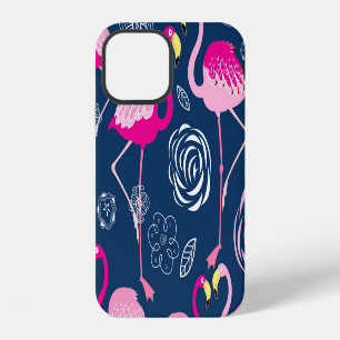 Coque iPhone 12 Flamants roses roses : Graphic Dark Motif