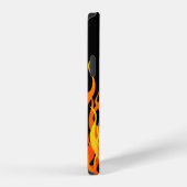 Coque iPhone 12 Flames de course classique sur noir (Côté droit)