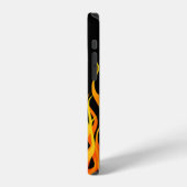 Coque iPhone 12 Flames de course classique sur noir (Côté gauche)
