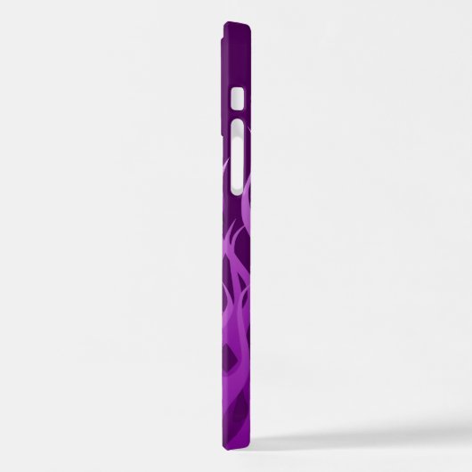 Coque iPhone 12 Flammes de course violet cool (Côté gauche)
