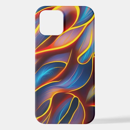 Coque iPhone 12 Flammes rouges bleues Abstraites (Verso)