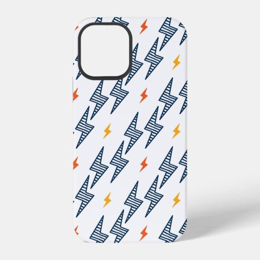 Coque iPhone 12 Flash. Éclair Motif sans couture. Arrière-plan (Verso)