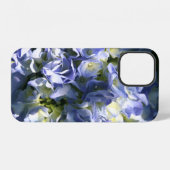 Coque iPhone 12 Fleur d'hortensia bleu clair (Verso Horizontal)