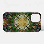 Coque iPhone 12 Fleur matelassée (Verso Horizontal)