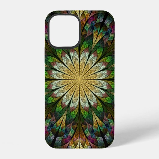 Coque iPhone 12 Fleur matelassée (Verso)
