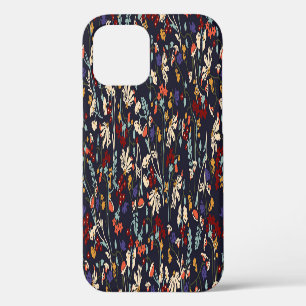 Coque iPhone 12 Fleur tropicale : botanique aléatoire vintage.