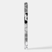 Coque iPhone 12 Fleurs Abstraites Gris noir blanc (Côté droit)
