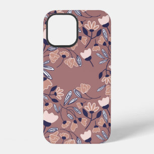 Coque iPhone 12 Fleurs abstraites motif sans couture. Fond coloré