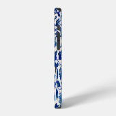 Coque iPhone 12 Fleurs bleues (Côté gauche)