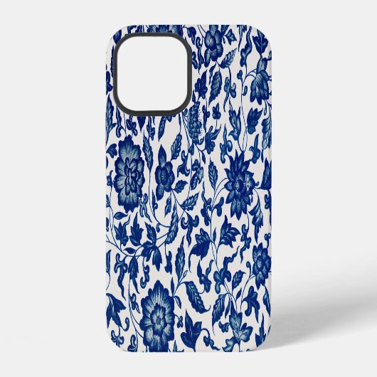 Coque iPhone 12 Fleurs bleues (Verso)