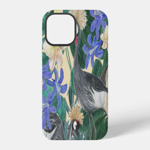 Coque iPhone 12 Fleurs bleues de Plumeria, sans couture aquarelle.