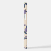 Coque iPhone 12 Fleurs Bleues, Fleurs Violettes, Motif Floral (Côté droit)