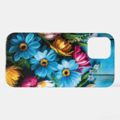 Coque iPhone 12 Fleurs colorées (Verso Horizontal)
