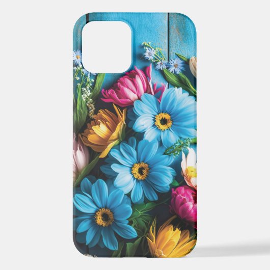 Coque iPhone 12 Fleurs colorées (Verso)