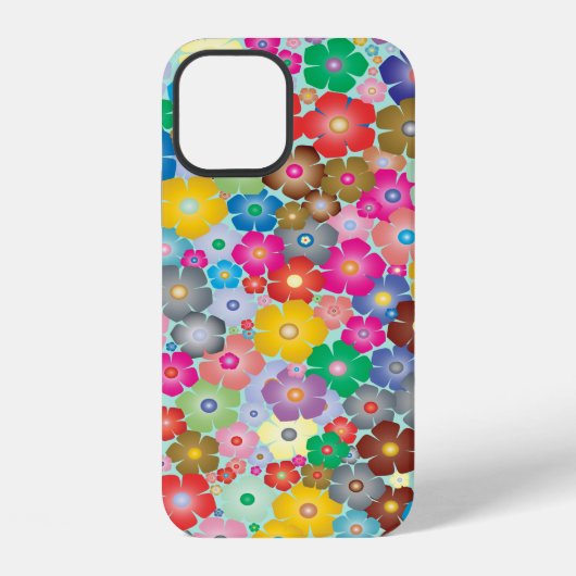 Coque iPhone 12 Fleurs colorées (Verso)