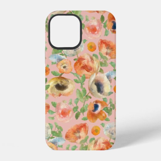 Coque iPhone 12 Fleurs de printemps orange (Verso)