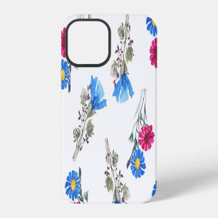 Coque iPhone 12 Fleurs de printemps roses aquarelle botanique