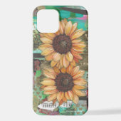 Coque iPhone 12 Fleurs de soleil et chansons (Verso)