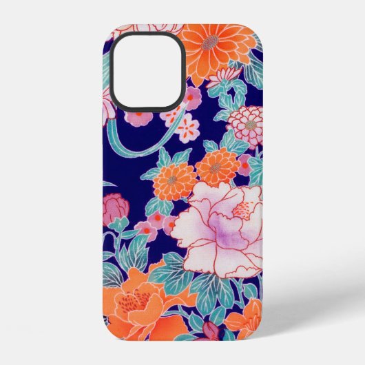 Coque iPhone 12 Fleurs, design japonais (Verso)