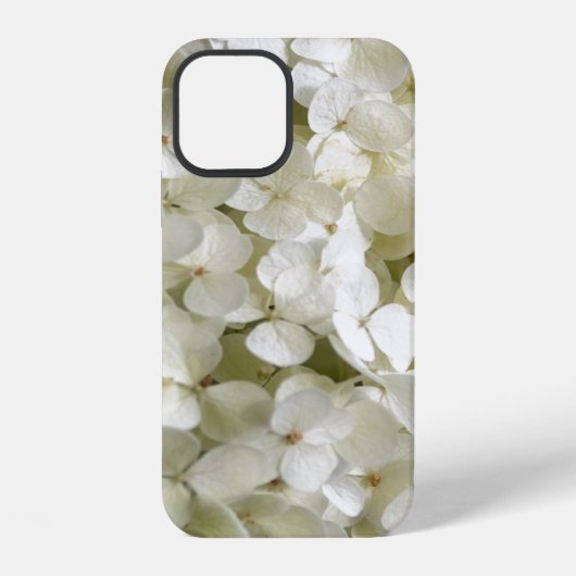 Coque iPhone 12 Fleurs d'hortensia blanches (Verso)