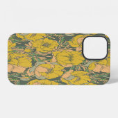 Coque iPhone 12 Fleurs graphiques de Trollius de printemps (Verso Horizontal)