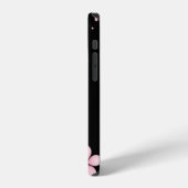 Coque iPhone 12 Fleurs sur fond noir (Côté gauche)