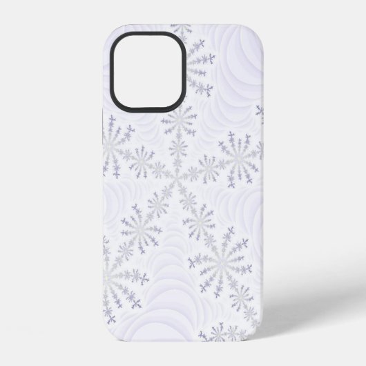 Coque iPhone 12 Flocon de neige blanc fractal (Verso)